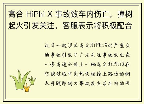 高合 HiPhi X 事故致车内伤亡，撞树起火引发关注，客服表示将积极配合调查